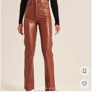 Abercrombie 90s straight leg leather pants